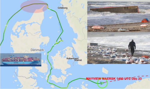 一集裝箱船大量貨柜落水，曾掛靠國(guó)內(nèi)多個(gè)港口